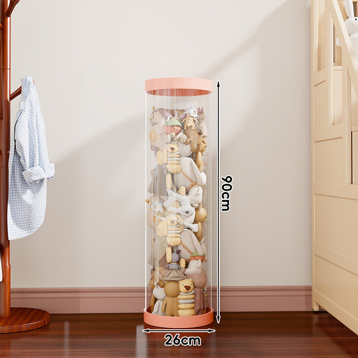 Vertical Transparent Plush Toy Storage Cylinder Organizer