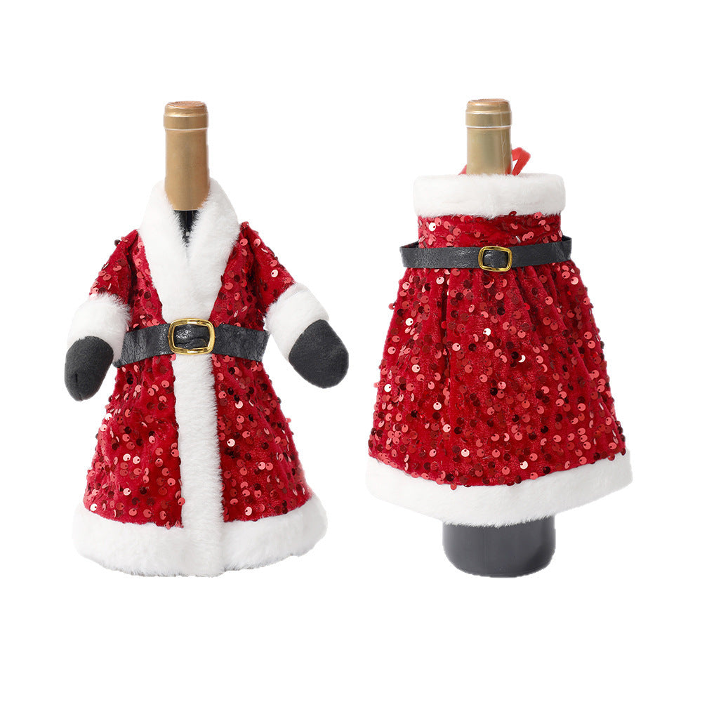 Festive wine bottle decoration cover
