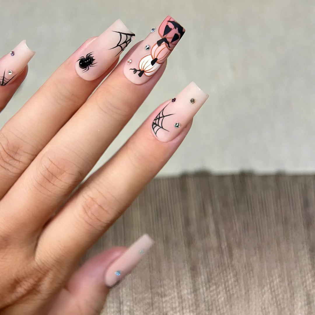 Seasonal Halloween-Inspired Acrylic Nail Art Set