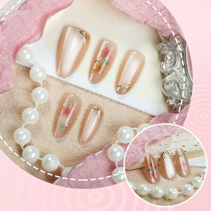 Artistic Floral-Patterned Press-On Nails