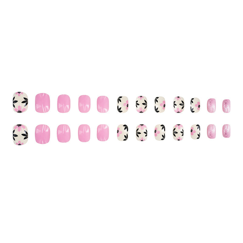 Floral Designed Press-On Nails
