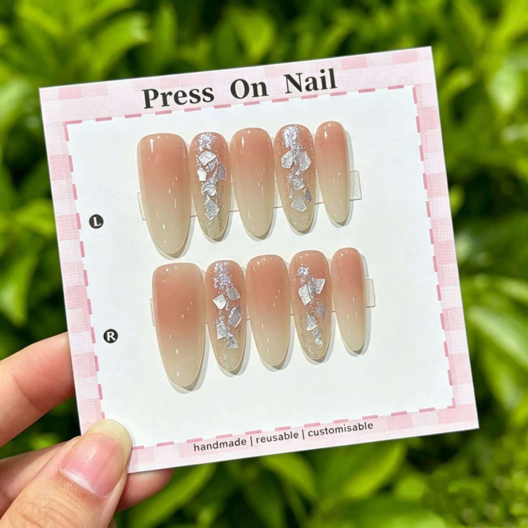 Artistic Press-On Nail Set with Floral and Graphic Designs
