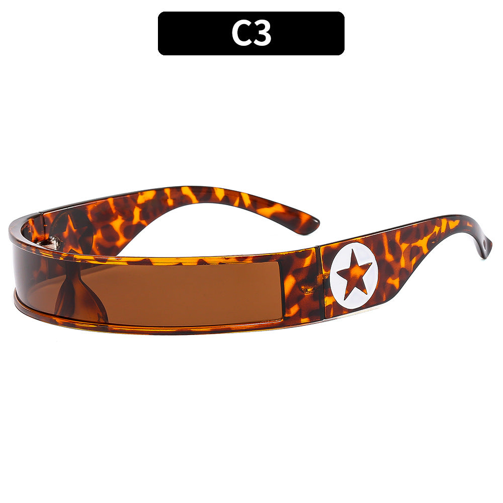 Futuristic Wide Lens Shield Sunglasses
