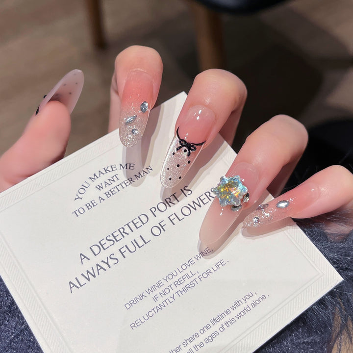 Decorative Crystal-Embellished Press-On Nail Set Kalsten