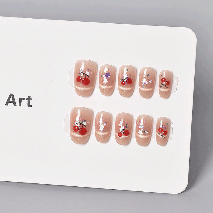 Glamorous Heart-Themed Press-On Nail Set Kalsten