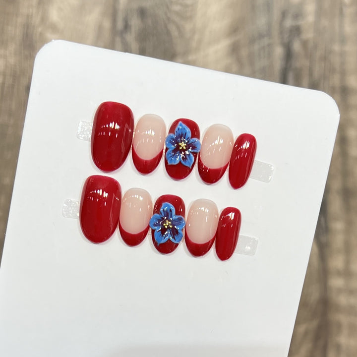 Decorative Floral Stiletto Press-On Nail Set Kalsten