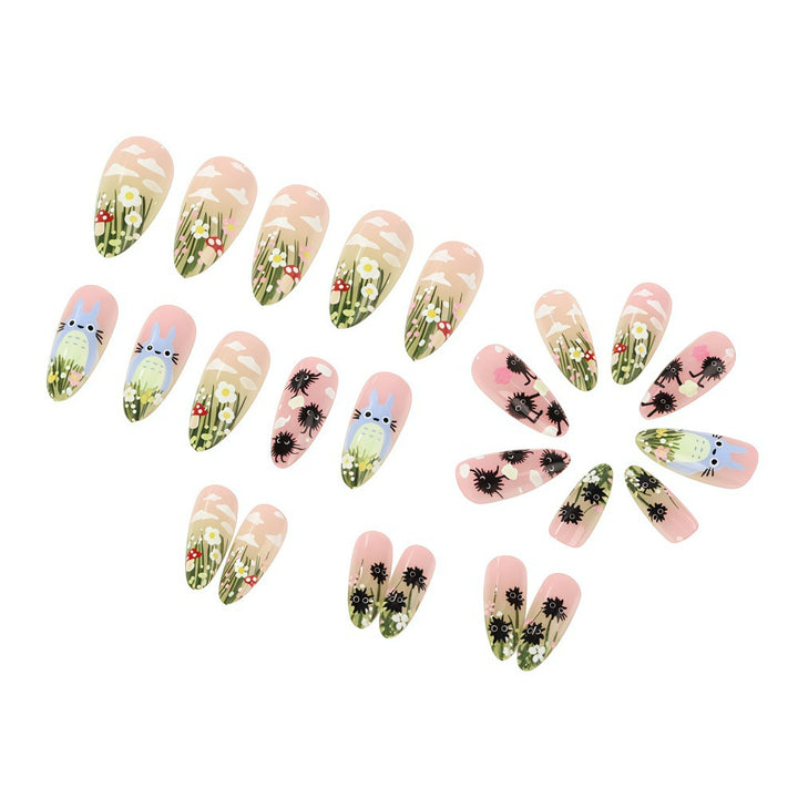 Fantasy animal and flower motifs artificial nails Kalsten