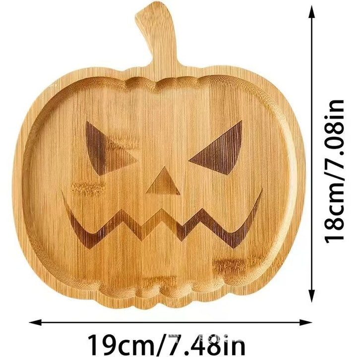 Bamboo serving platter bat shape with multiple compartments for snacks and parties