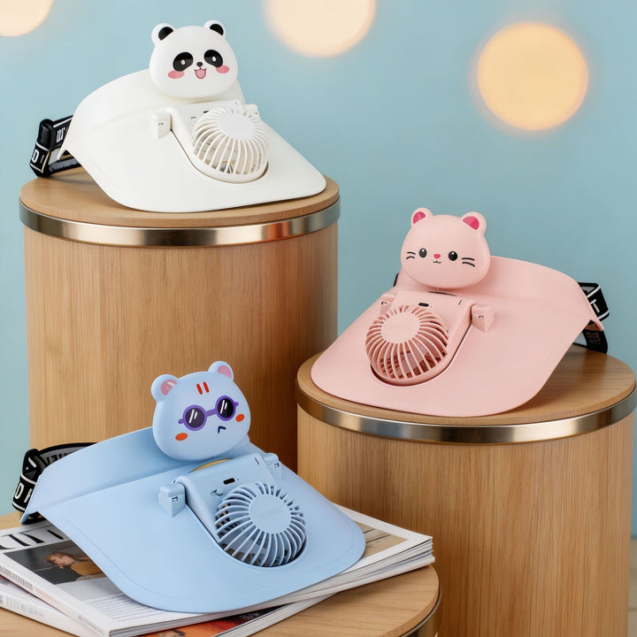 Women's Portable Neck Fan with Cute Bear Design Kalsten