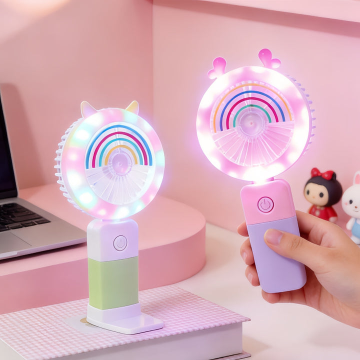 Women Portable Table Fan with Multifunctional LED Lights Kalsten