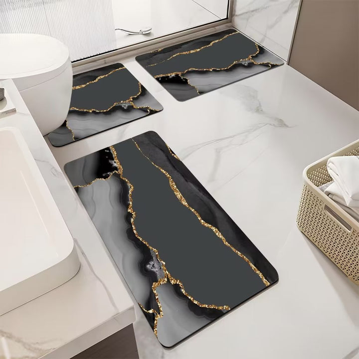 Luxurious Marble Pattern Bath Mat Set Kalsten