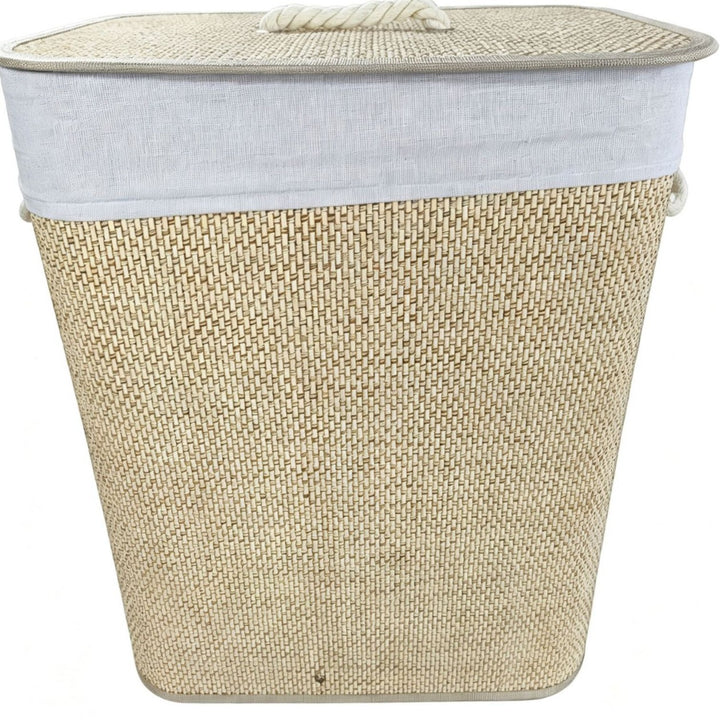 High-quality bamboo laundry container with lid Kalsten