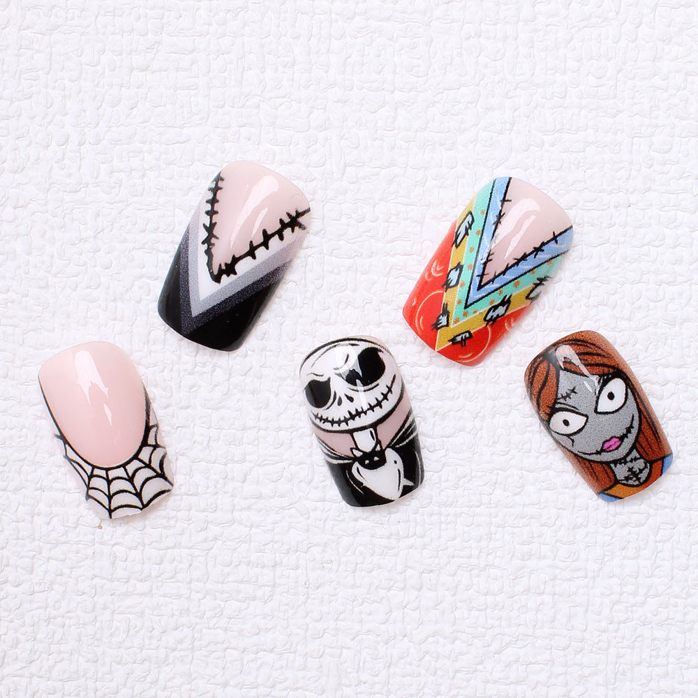Artificial Nail Set with Creative Halloween Motifs and Playful 3D Designs Kalsten