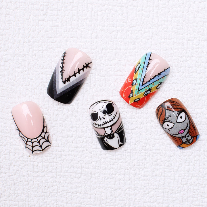 Artificial Nail Set with Creative Halloween Motifs and Playful 3D Designs Kalsten