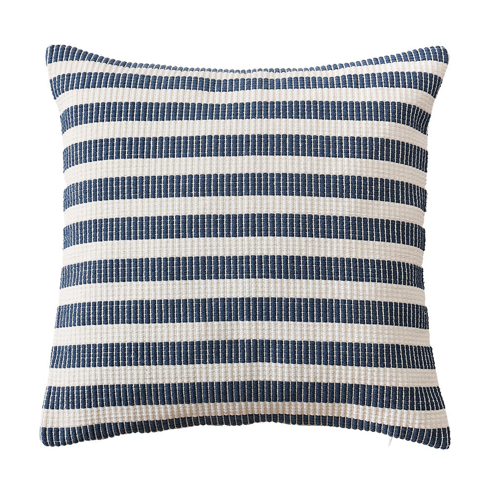 Woven decorative cushion cover with horizontal stripe pattern and concealed zipper Kalsten