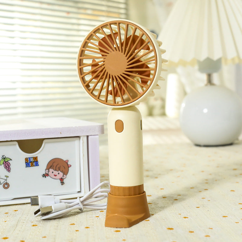 Women's Portable Mini Fan with Ergonomic Grip and USB Charging Function Kalsten