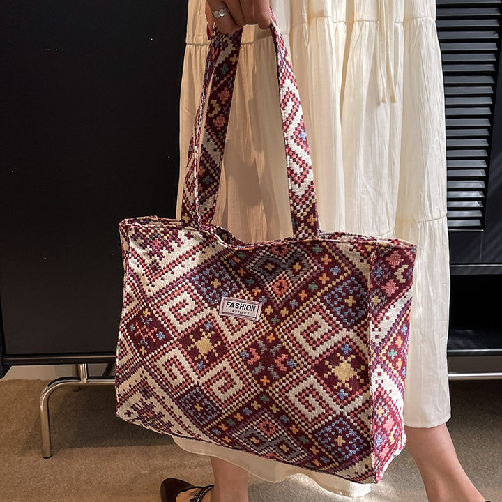 Decorative Patterned Fabric Tote Bag