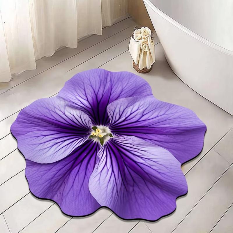 Floral Shaped Plush Area Rug