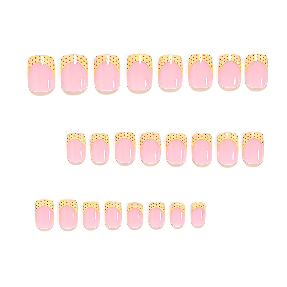 Stylish Polka Dot French Tip Nail Art Set Kalsten