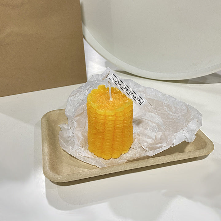 Textured Kernel Sculpted Scented Soy Wax Pillar Candle