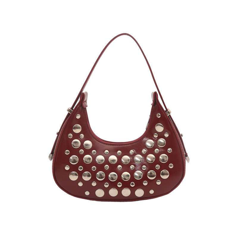 Studded Leather Hobo Bag Kalsten