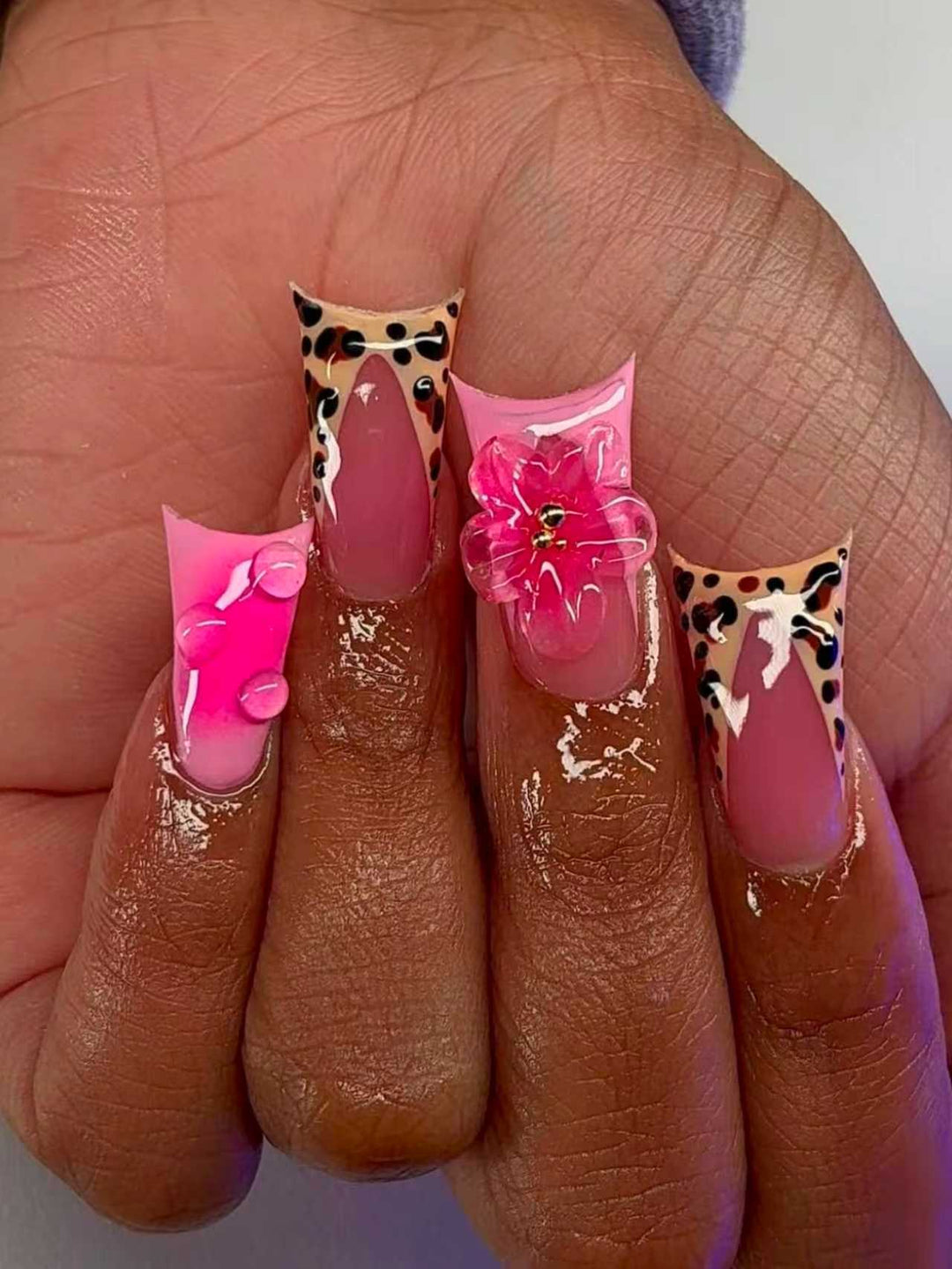 Artistic Floral Stiletto Nail Art Extensions Kalsten
