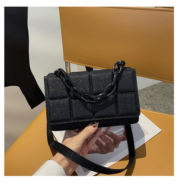Textured Chain-Handled Evening Handbag
