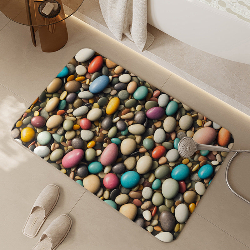 Abstract Floral Design Bath Mat