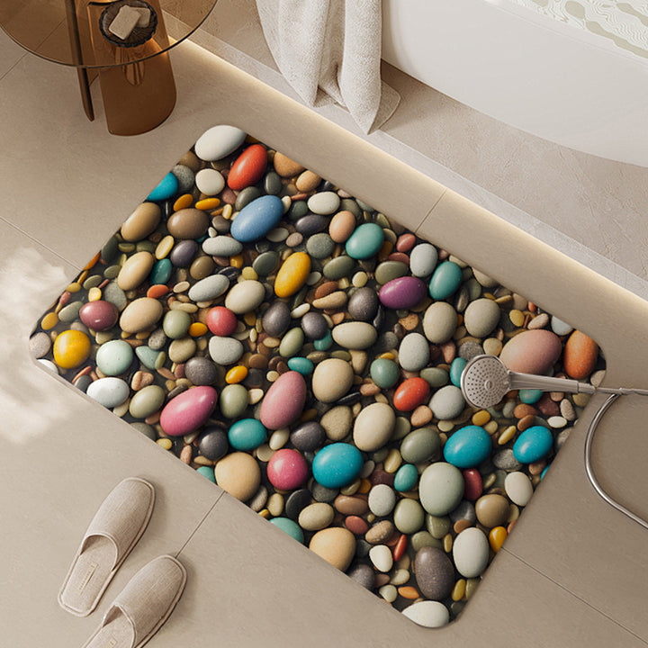 Abstract Floral Design Bath Mat