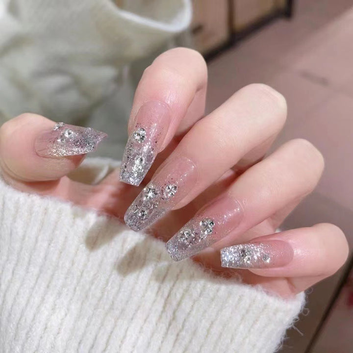 Glamorous Rhinestone Glitter Press-On Nails