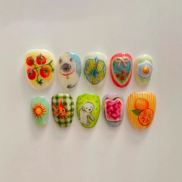 Artistic Themed Press-On Nail Set Kalsten