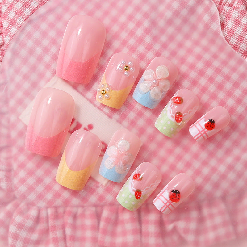 Floral Press-On Nail Art Set Kalsten
