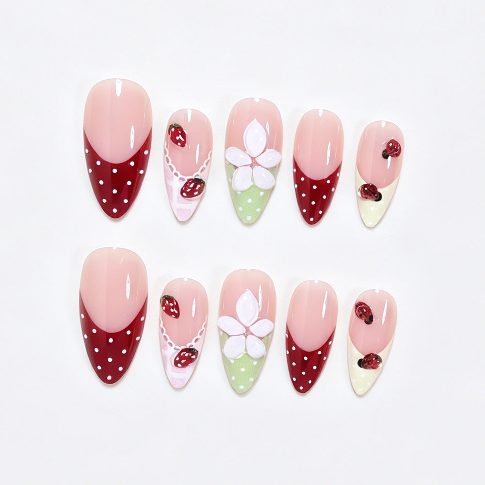 Creative Floral Themed Press-On Nail Art Kit Kalsten