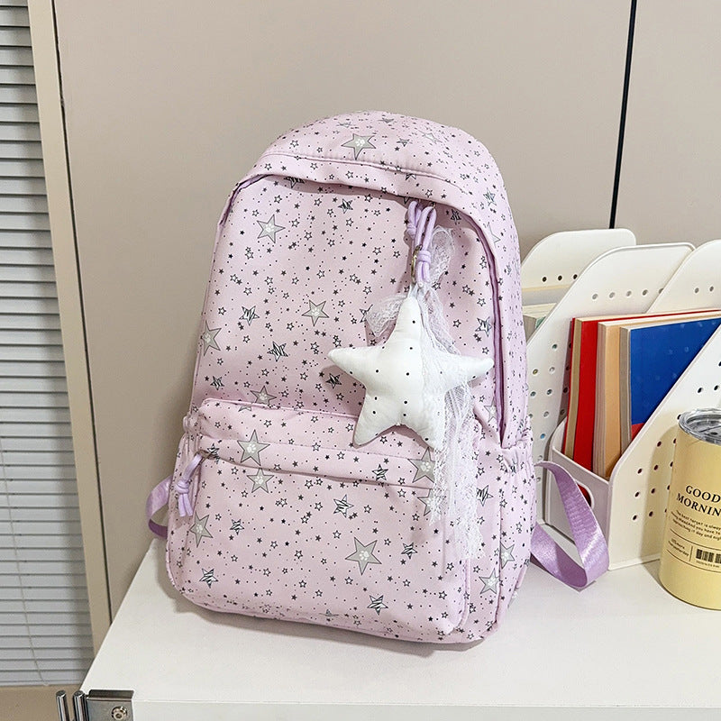 Star-Patterned School Backpack