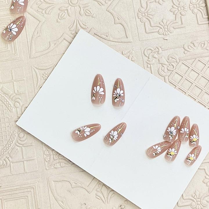 Artistic Floral Press-On Nail Tips Kalsten