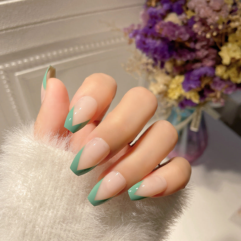 Stylish French Tip Stiletto Press-On Nails Kalsten