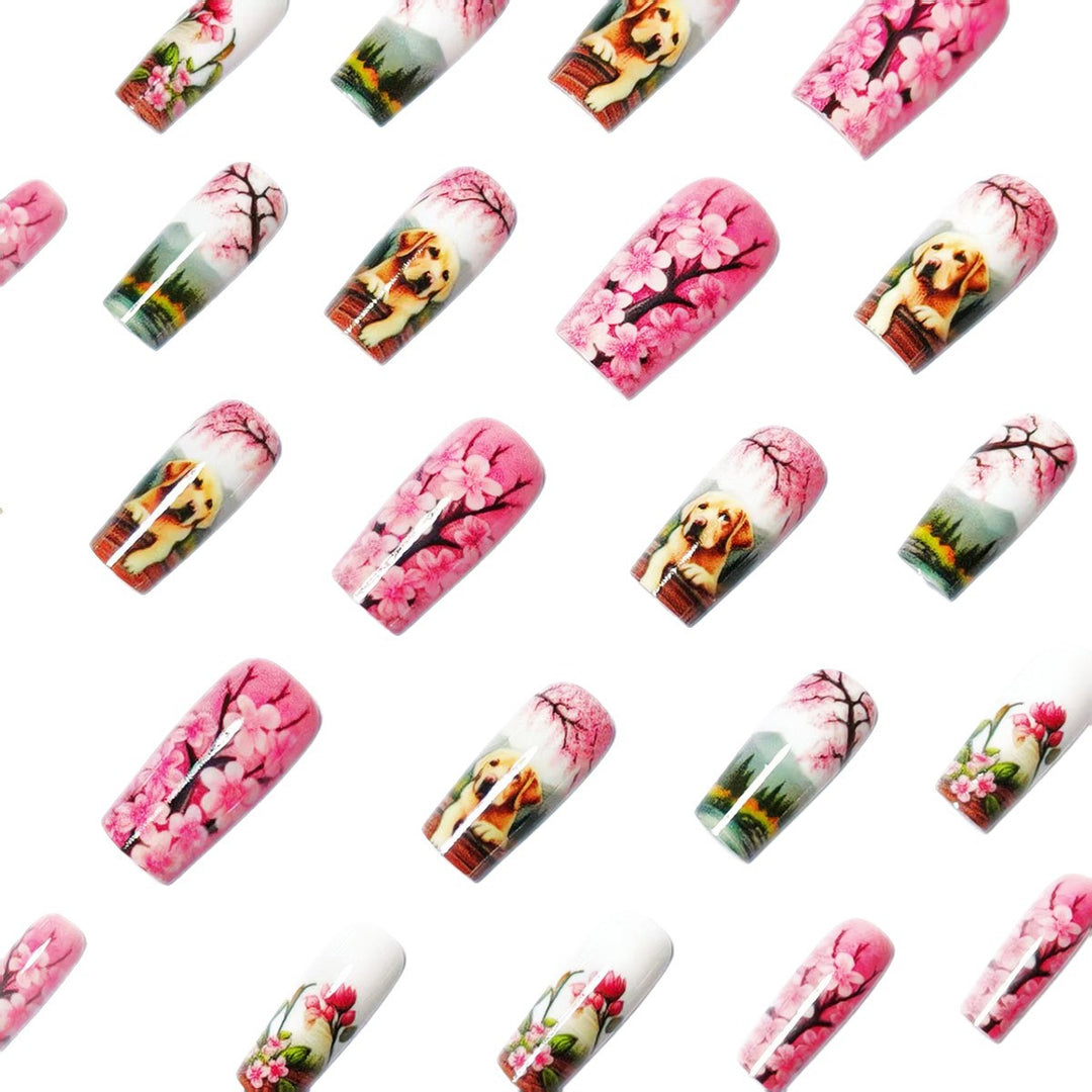 Artificial nails with floral and animal motifs Kalsten