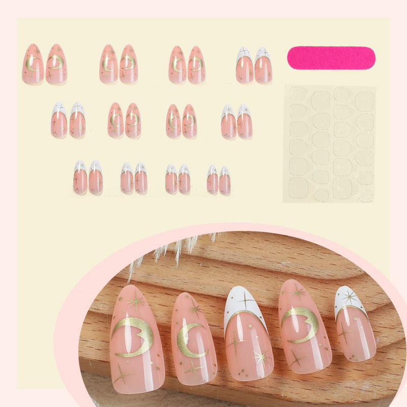 Nail set with galaxy design and glossy accents Kalsten