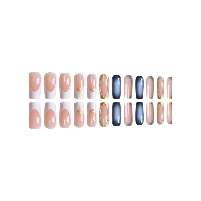 Premium Gradient Press-On Nails with Gold Accents Kalsten