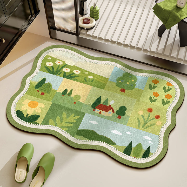 Floral Patchwork Bath Mat Kalsten