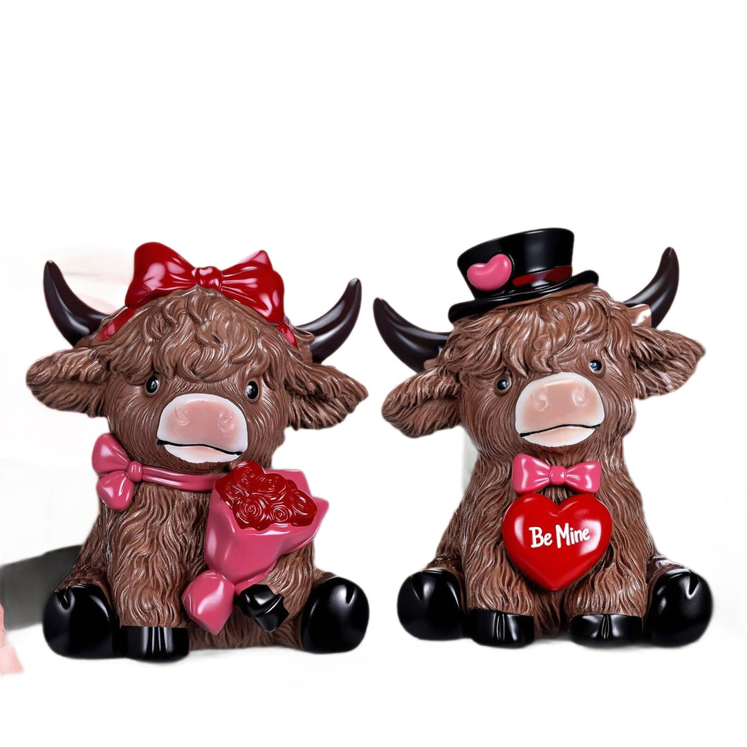 Decorative Highland Cattle Duo Stones Kalsten