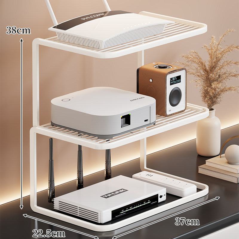 Ventilated Desktop Router and Modem Stand Organizer