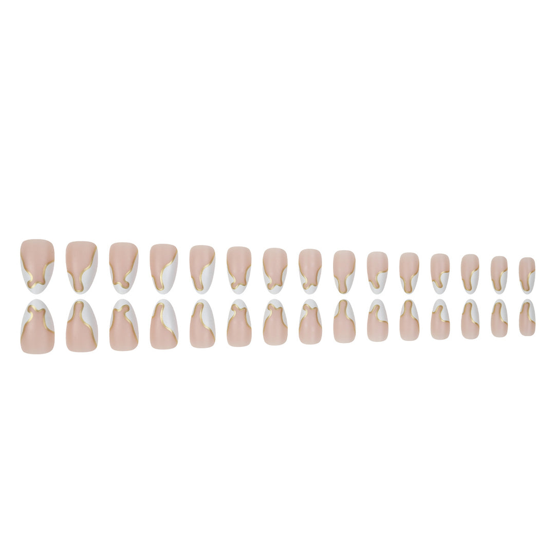 Artistic Stiletto Press-On Nails with Gold Accent Kalsten