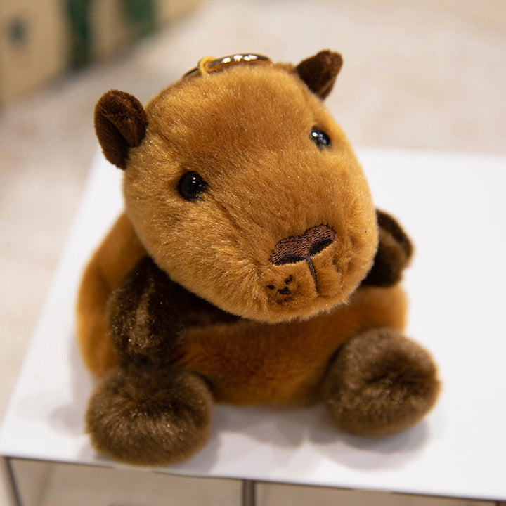Mini Plush Otter Bag Charm with Metal Key Ring and Ultra-Soft Faux Fur Kalsten