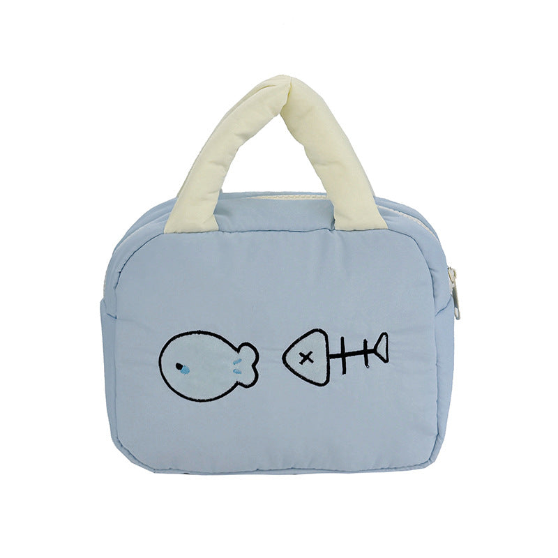 Cute Embroidered Fish-Themed Lunch Bag Kalsten