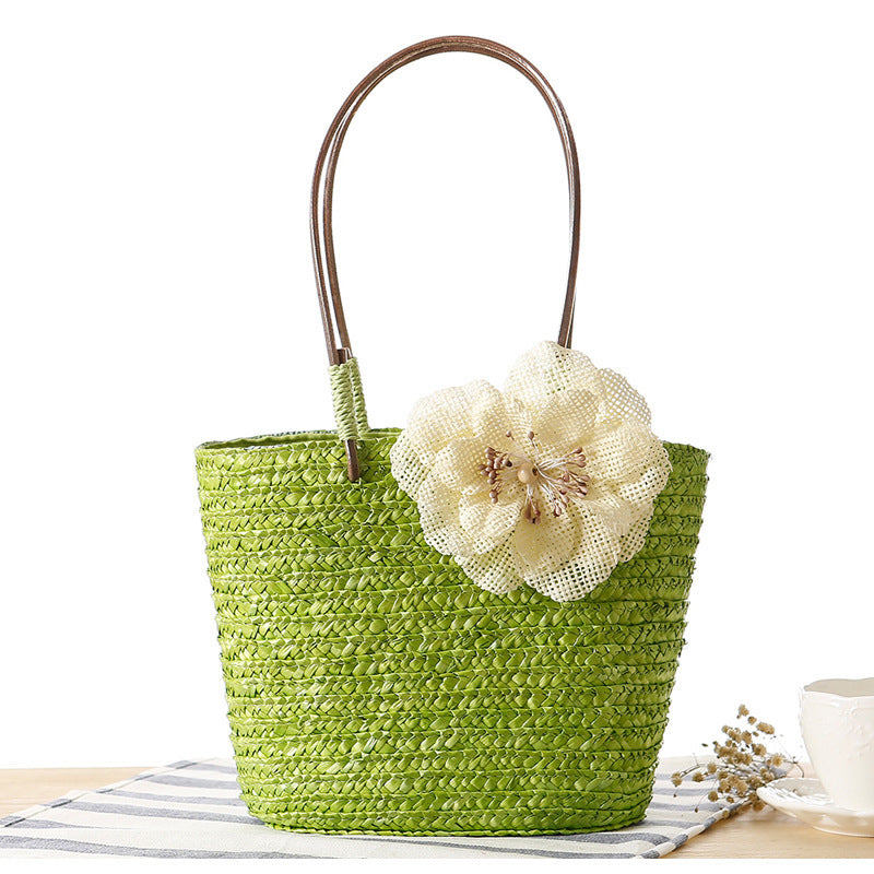 Beach bag with decorative flower detail embellishment Kalsten