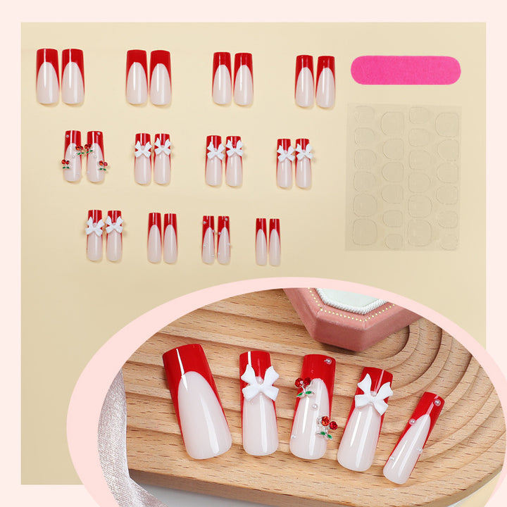 Creative nail set with festive cherry motifs Kalsten