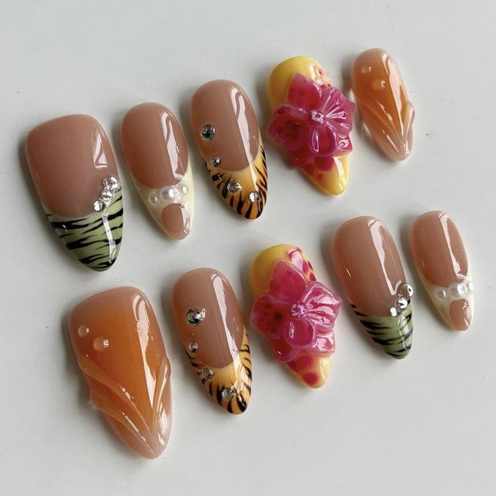 Artful nail art with floral accents Kalsten