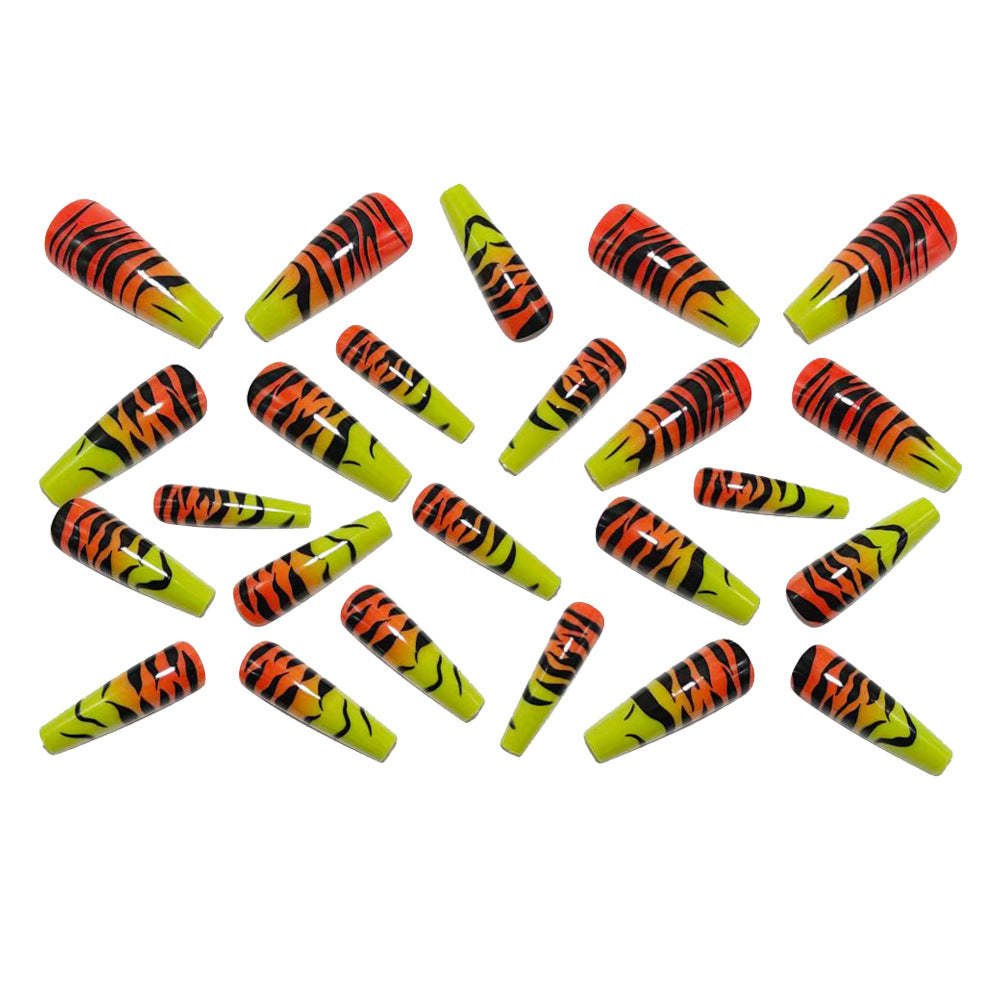 Fashionable Tiger Design Artificial Nails Kalsten