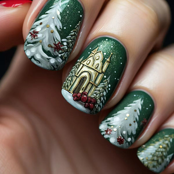 Artificial nails with Christmas design Kalsten